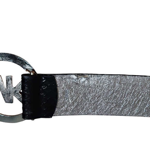 Michael Kors Black Leather Belt With Gold MK Buckle Women's Size Medium 34 - Picture 12 of 12